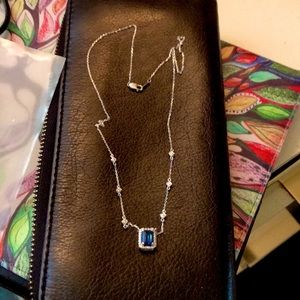 Stunning delicate blue topaz necklace rare find